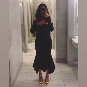 Off the shoulder long sleeve dress